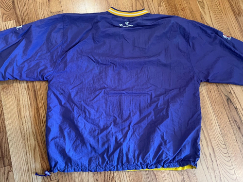 VTG 90s Champion Los Angeles Lakers Warm Up Jacket Size XL Official NBA Worn - Picture 18 of 24