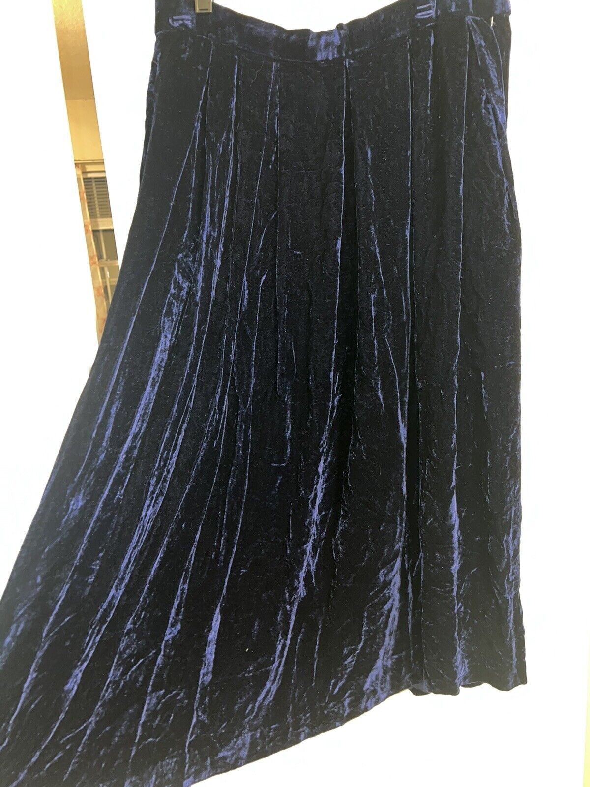 Vintage Evan Picone Crashed Velvet Skirt Royal Bl… - image 8
