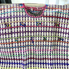 Vintage Guatemalan Huipil Hand Woven Bird/Zig-Zag Embroidered Mexican Shirt/Art