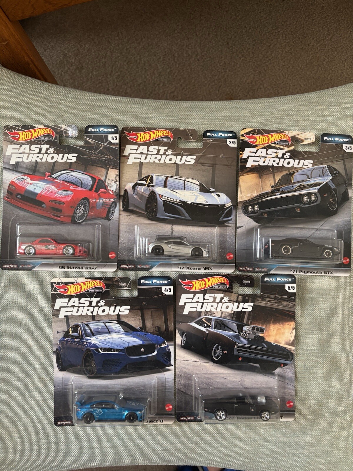 Hot Wheels Premium Full Force Fast & Furious 70 2020 juego completo de 5 piezas