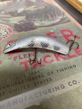 Vintage Kautzky's Lazy Ike 3 Chrome Old Black Scale Fishing Lure