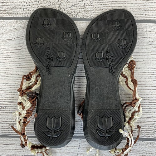 Sandalias VK Tejidas Punta Abierta Mujer Talla 7.5/8 Sin Cordones Correa T Trenzada Comodidad NUEVAS - Imagen 6 de 6