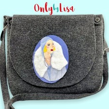 Shoulder Bag Or Crossbody Handbag W/ Artisan Created Flapper Appliqué