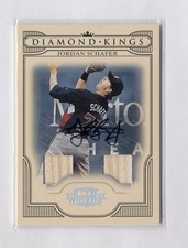 2008 Donruss Threads Diamond Kings Jordan Schafer Dual Bat Auto Rc Braves 20/25