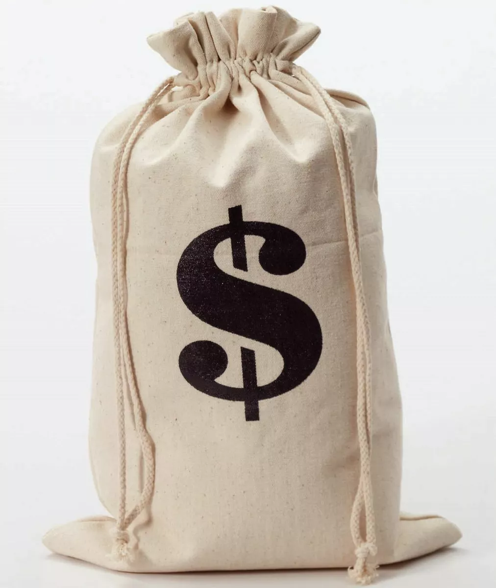 Amazon.com: Boao 24 Piece Canvas Money Bag Pouch with Drawstring Closure  and Dollar Sign Symbol Money Sacks for Toy Birthday Party Favors, Costume  Money Props Pirate Bank Robber Cowboy Cosplay, 4.2 x