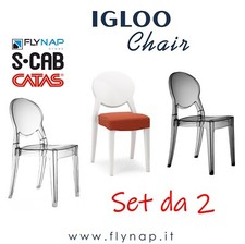 SCAB DESIGN SET 2 SEDIE SEDIA IGLOO CHAIR POLICARBONATO CASA BAR RISTORANTI