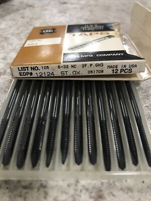 New!! OSG H.S.S 6-32 NC 2F P GH3  Qty 12 New Old Stock