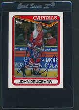 1990/91 Topps #298 John Druce Capitals Signed Auto *E8936