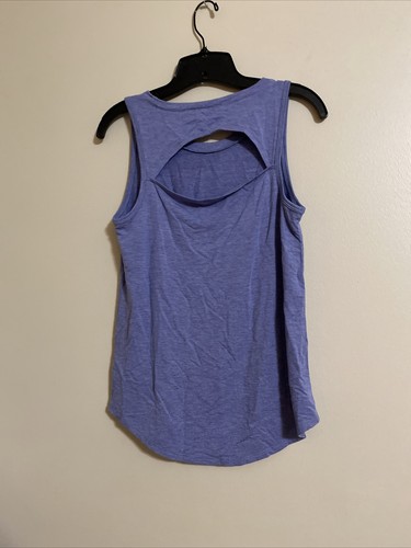 New LOFT Lounge Metallic blue cut-out back Athletic tank Top Size XS - Picture 5 of 5