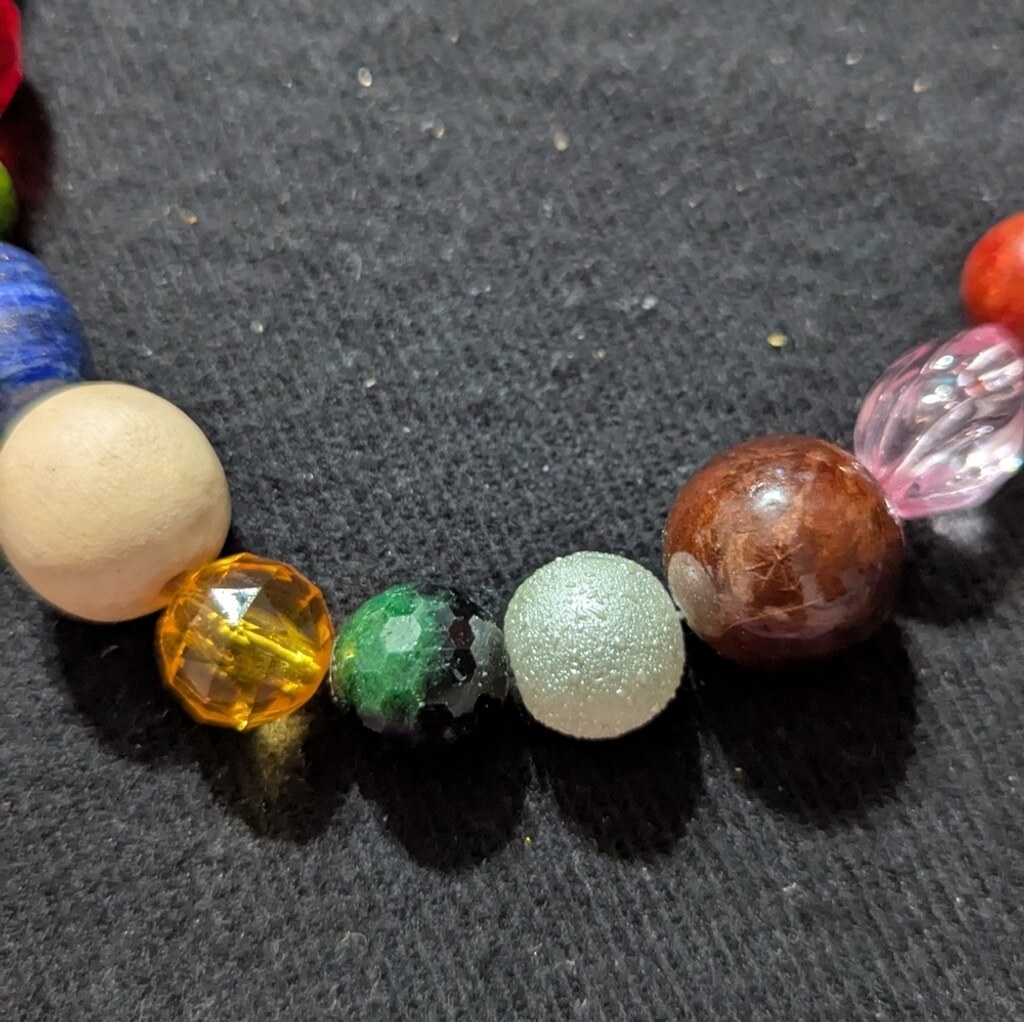 Chunky Multicolor Rainbow Beaded Statement Neckla… - image 4