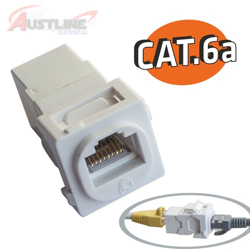 Cat6a RJ45 2Port Wall Plate Network LAN 2Gang Coupler F/FJack Cw2C6A-ff - Picture 2 of 6