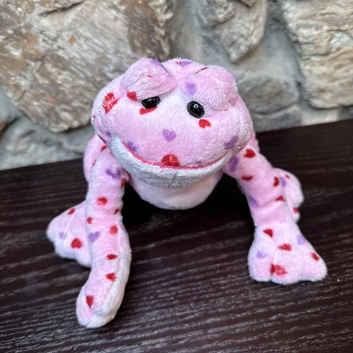 Ganz Webkinz Plush Valentines Love Frog Stuffed Animal Toy No Code Pink Heart 8" - Picture 2 of 7
