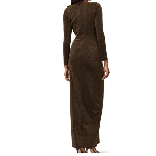 Badgley Mischka metallic gown women's size 22 side slit - Picture 2 of 5