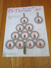 Vintage Christmas Ornament Bead Pattern Beading 1980 Candle Tree