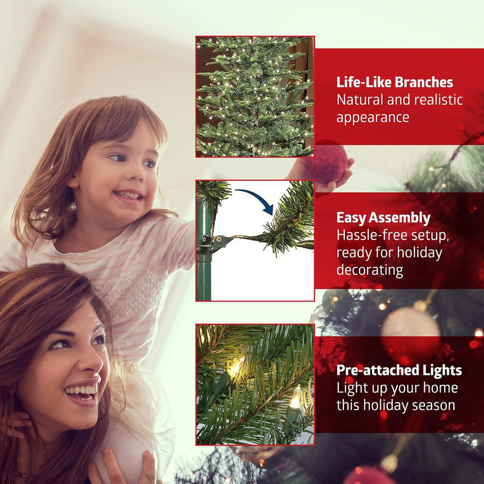 Puleo International PreLit Slim Fraser Fir Artificial Christmas Tree