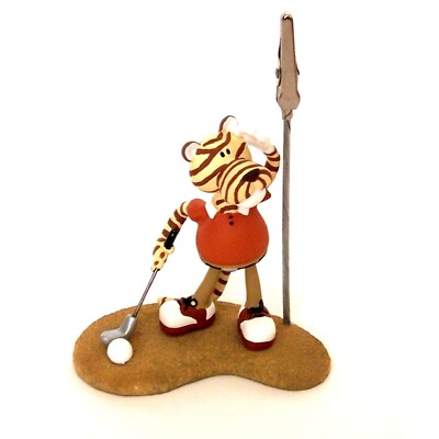 Vintage Nici Sport Tiger Golf Figure Photo Picture Note Clip Holder -Collectible