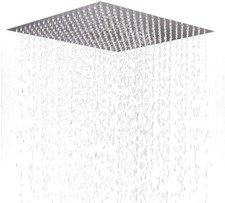 Square Stainless Steel Shower Head Brushed Nickel Solid Rainfall Shower Head