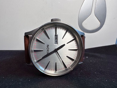 Nixon The Sentry Leather Watch Brown/Silver