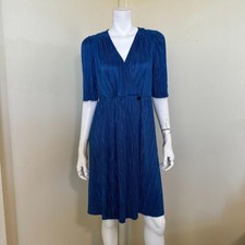 ASOS Dress Womens 12 Blue Half Sleeve Pleated