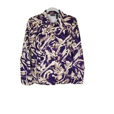 Additions By Chico's Jacket Frankie Aubergine Purple Beige Size 1 Medium 8