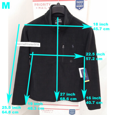 POLO RALPH LAUREN ブラック ジャケット Mサイズ Polo Ralph Lauren Performance Full Zip Fleece Jacket Mens Size XL