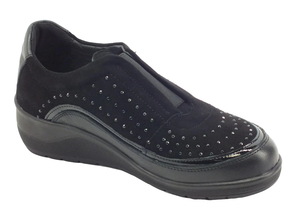 Grunland DAPE SC2572 Nero Scarpe confort per Donna in nabuk - Immagine 2 di 3