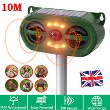 Ultrasonic Solar Cat Dog Repellent Fox Pest Scarer Deterrent Repeller Garden UK