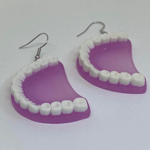False teeth earrings , Earrings Kitsch 8 cm long. Pick your colour rave festival - Picture 15 of 60