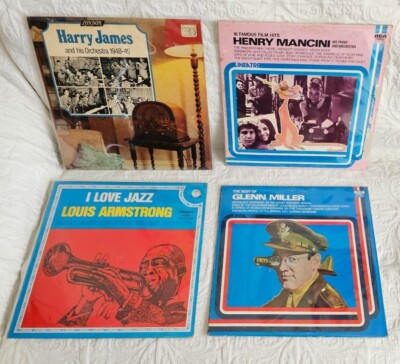 LOUIS ARMSTRONG - GLENN MILLER - HARRY JAMES - HENRY LINKSHÄNDER - LOT JAZZ 4 LP