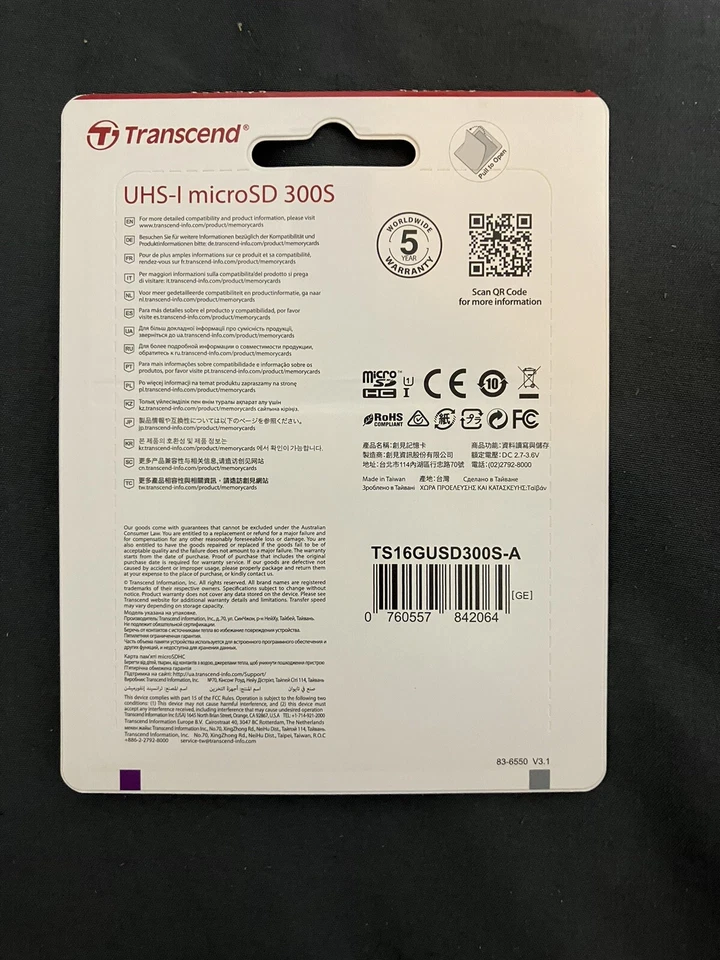 (2) Transcend 16GB 300S UHS-I microSDHC Memory Card with SD Adapter - Image 2 of 2