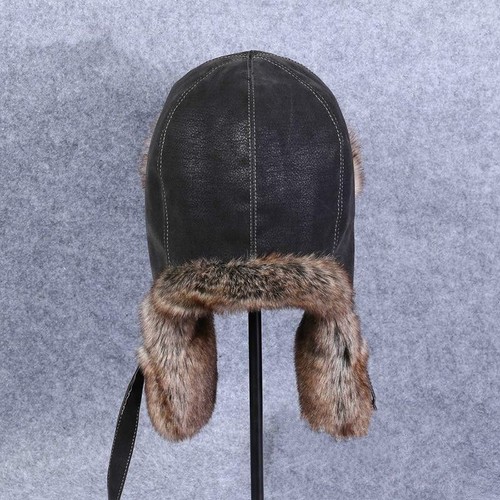 Cappello da uomo in finta pelle aviatore trapper cappello volante Ushanka berretto spesso caldo - Foto 8 di 11