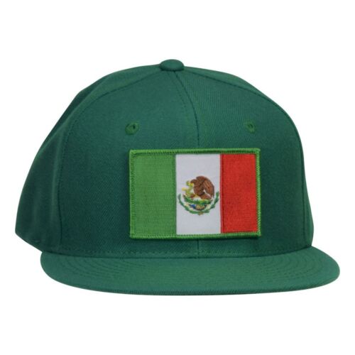 Mexico Hat - Kelly Green Snapback with Mexican Flag - Picture 1 of 2