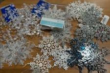 Snowflake Ornaments Lot And Floral Picks Craft Decor