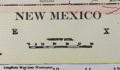 Vintage 1900 NEW MEXICO Map 11"x14" ~ Old Antique Original CLOVIS SANTA FE TAOS