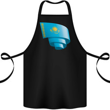 Curled Kazakhstan Flag Kazakh Day Football Cotton Apron 100% Organic