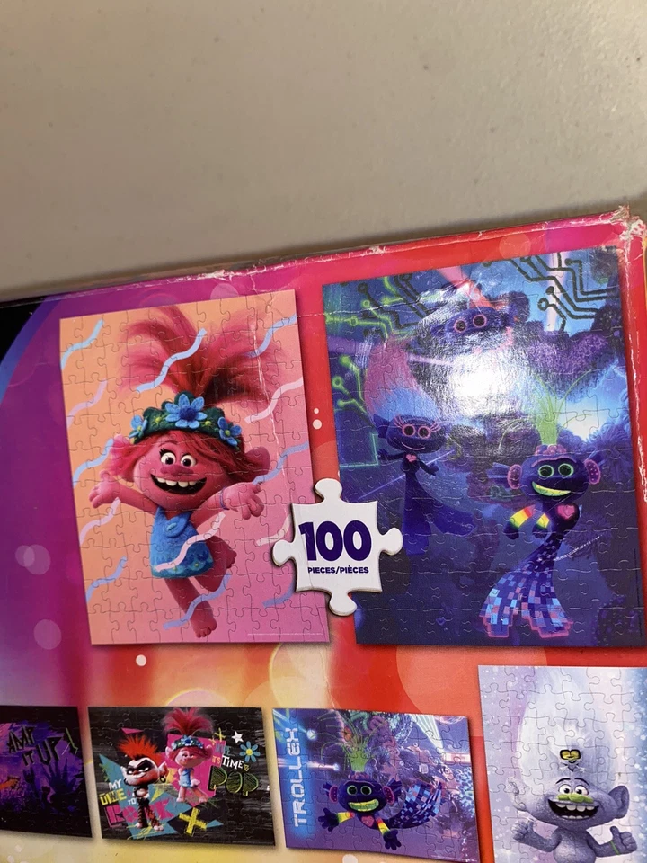 Trolls World Tour Glitter Puzzle – 48 Pieces & Small ￼ Bonus Puzzle - Image 2 of 4