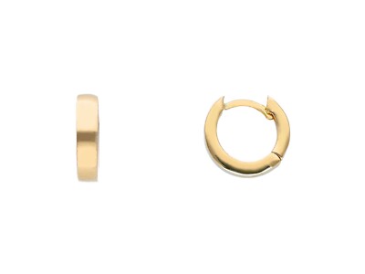 18K YELLOW GOLD HOOPS SMALL EARRINGS DIAMETER 8mm SQUARE TUBE THICKNESS 2.5mm