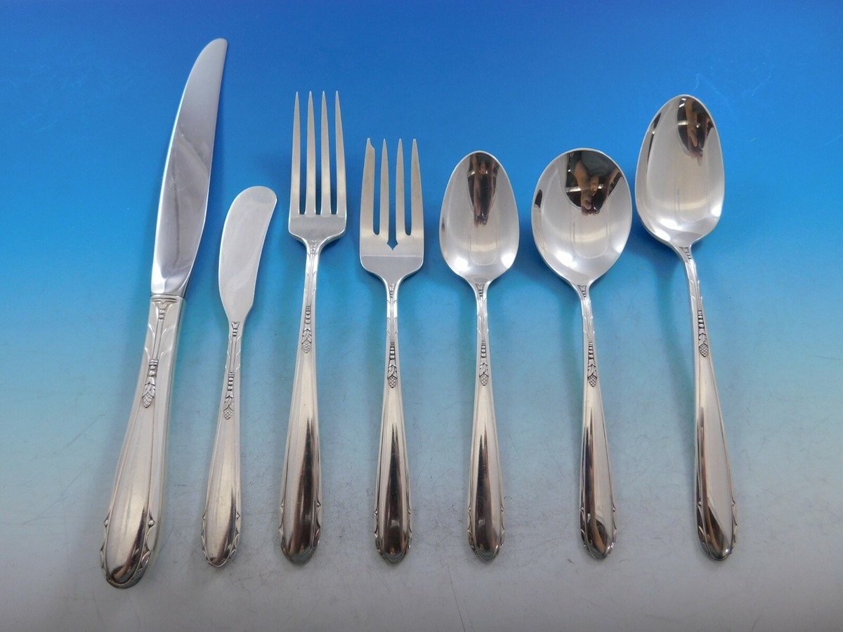 Heiress by Oneida Sterling Silver Flatware Set for 8 Service 60 Heiress by Oneida Sterling Silver Flatware Set for 8 Service 60