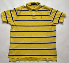 vintage Ralph Lauren Shirt Mens XL yellow yacht club crest polo pony Size XL