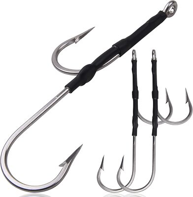 2Pcs Double Hook Rig for Trolling Chunking Big Game Tuna