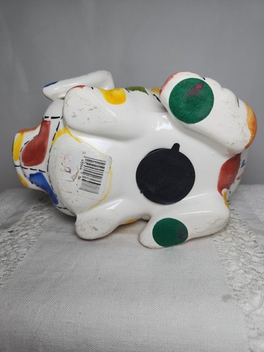 Colorful Patchwork Pig Ceramic Piggy Bank 7" L x 4" H ** READ ** - Picture 13 of 16