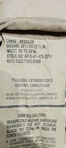Cold Weather Desert Camo Trousers Pant 8415-01-475-3751 Large-Reg Waterproof - Picture 7 of 7