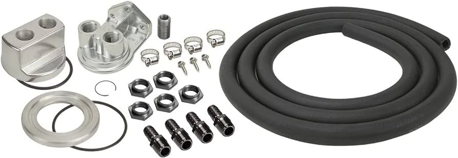 Kit de reubicación de filtro de aceite de motor universal Derale 15748 con puertos NPT de 1/2" Foto 2 de 4