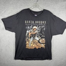 Garth Brooks World Tour 2014-15 Mens XL Black Graphic T-Shirt Hanes Beefy-T