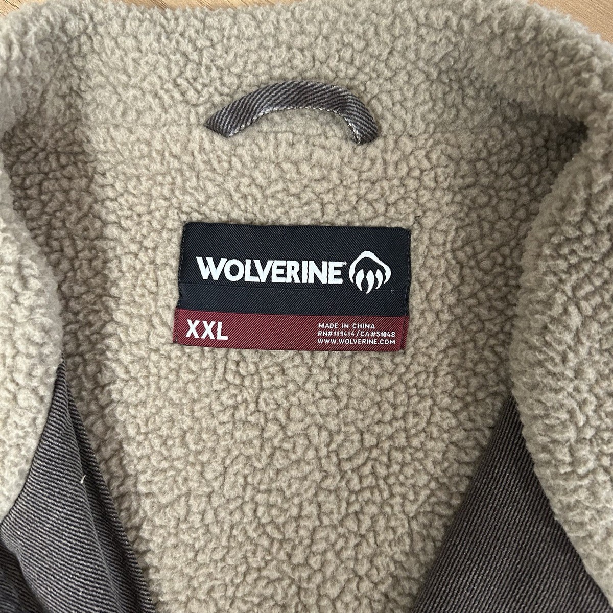 Wolverine Men's XXL Vest Sherpa Lined Canvas Workwear Sleeveless Jacket Gray View 3