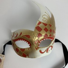 RED GOLD GLITTER VENETIAN MASQUERADE MASK MARDI GRAS WEDDING CARNIVAL MASKS