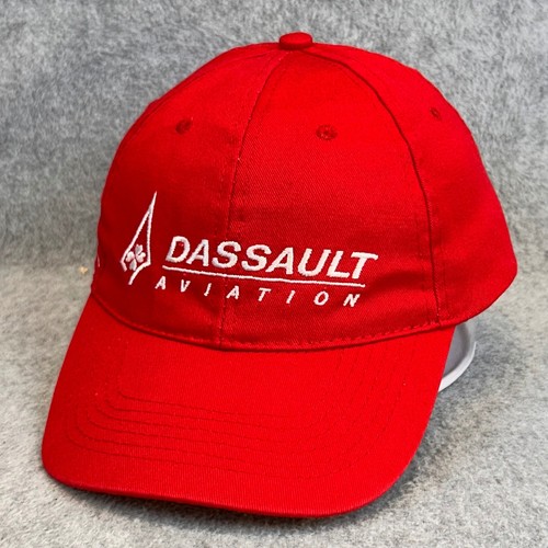 Dassault Aviation Logo Mens Red Dassault Aviation Hat France Embroidery OSFA