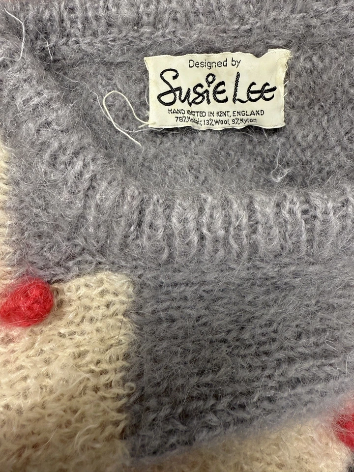 Vintage Susie Lee Mohair and Wool  Short Sleeve Sweater Vest Tank S - Image 3 of 4