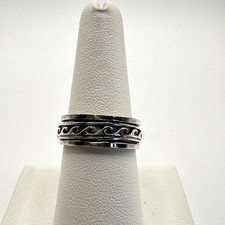 Vintage 925 Sterling Silver Ocean Wave Spinne...