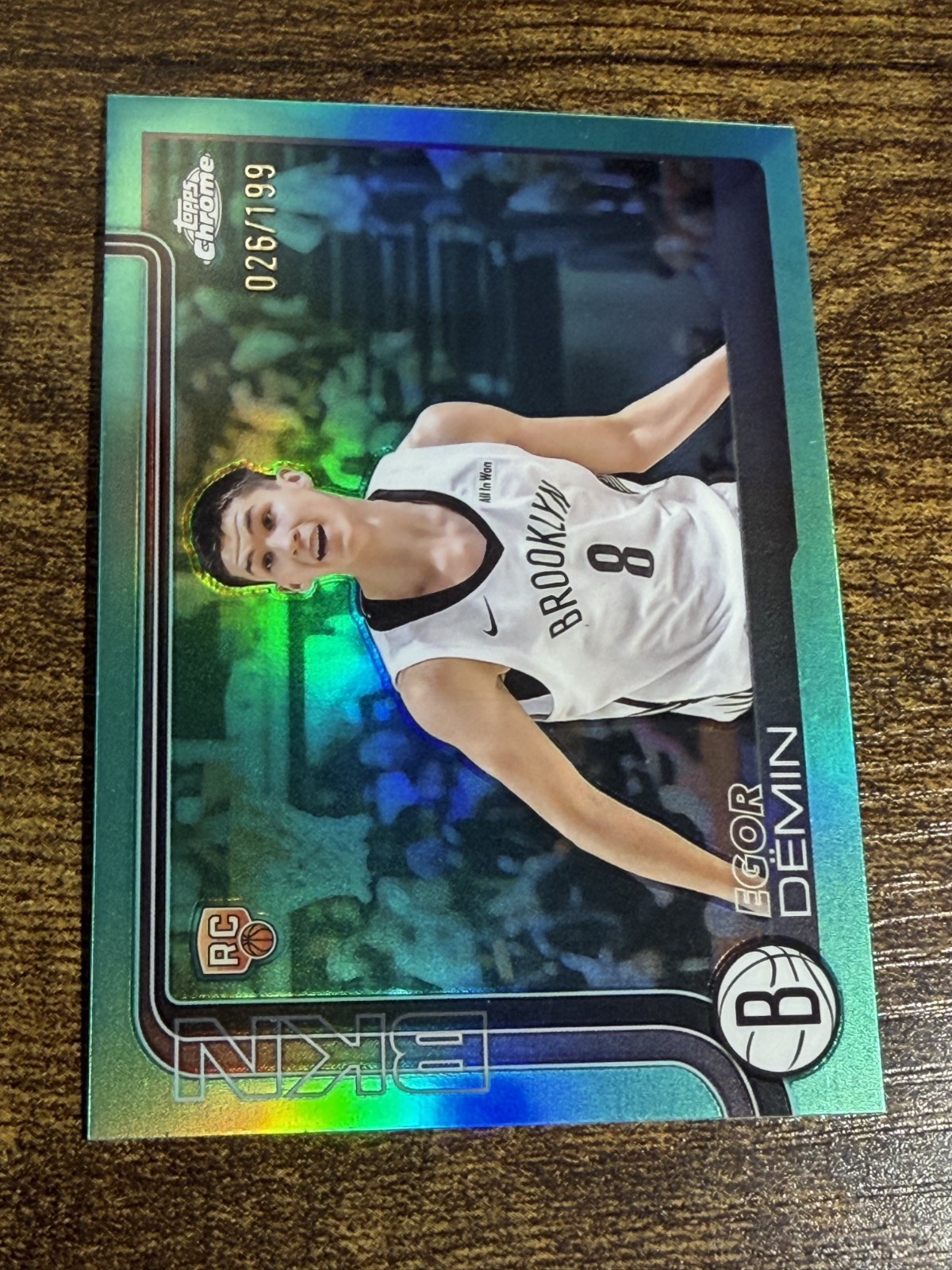 EGOR DEMIN 2025-26 Topps Chrome #258 Rookie Aqua Refractor /199